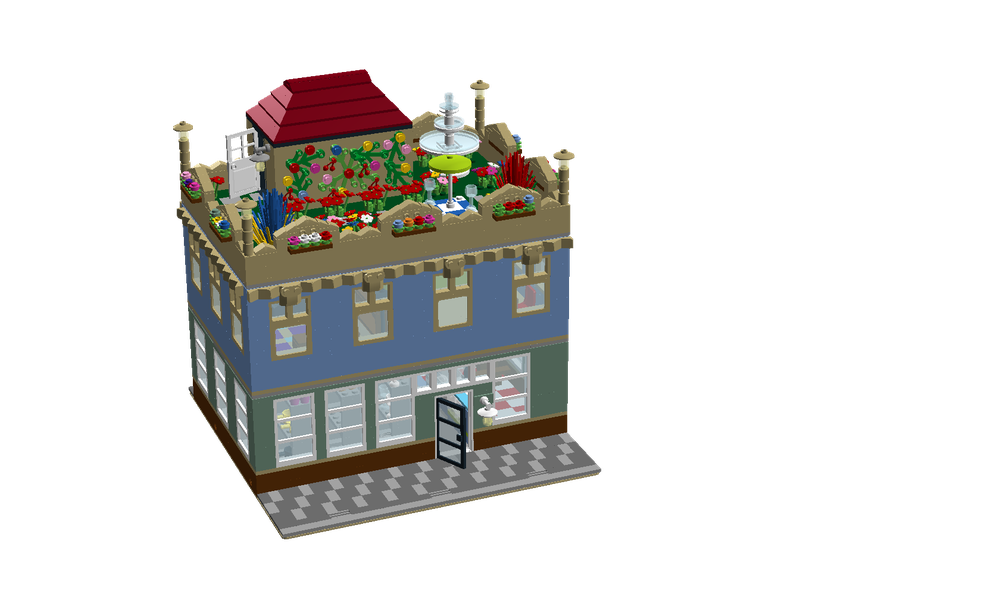 Lego Modular shop with garden on the roof