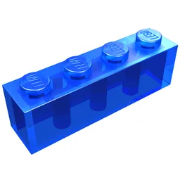 Brick 1 x 4 / Trans-Dark Blue