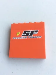 Brick 1 x 6 x 5 with Ferrari Logo, 'SF' and 'SCUDERIA FERRARI' Pattern (Sticker) - Set 8144-2