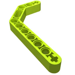 Technic Beam 1 x 11.5 Double Bent Thick / Lime