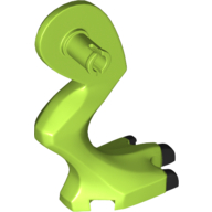 Lego Animal Body Part, Dinosaur, Dilophosaurus Leg, Left with Pin, Black Claws and Dark Green Spots print / Lime