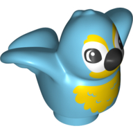 Lego Duplo Animal Bird with Yellow Chest and Black Beak Print / Medium Azure