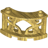 Lego Fence Decorative 3 x 3 x 2 Quarter Round with 2 Studs / Pearl Gold