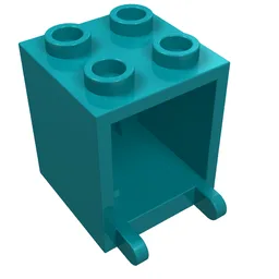 Box 2 x 2 x 2 [Hollow Studs] / Dark Turquoise