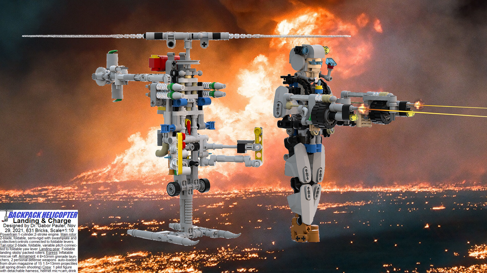 Lego Foldable Armed Backpack Helicopter