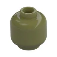 Minifig Head [Plain] [Vented Stud - 2 Holes] / Olive Green