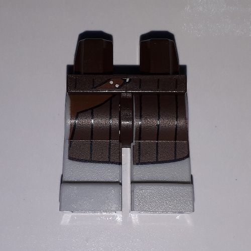 Lego Hips and Light Bluish Gray Legs with Dark Brown Coat with Holster Print / Dark Brown