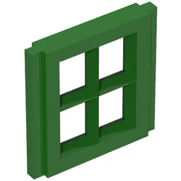 Window Pane 1 x 2 x 2 for Slotted Bricks / Vintage Green