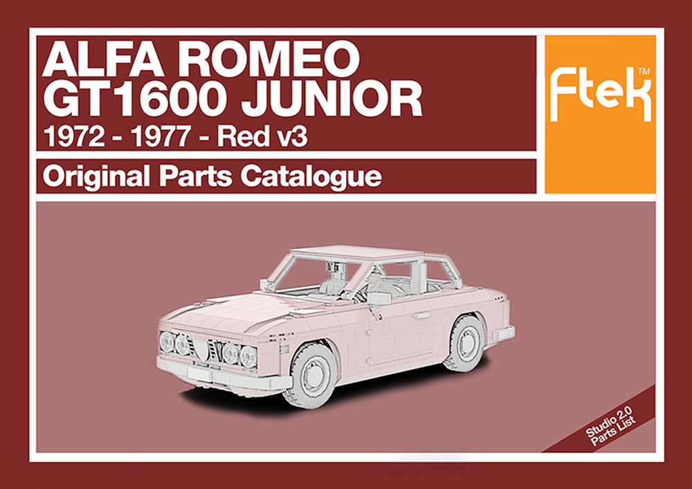 Lego Alfa Romeo GT1600 '72-'77 Original Parts Catalogue