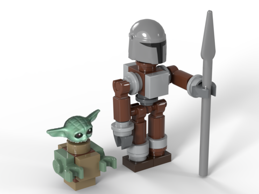 Lego Mandalorian and grogu buildable mini figure (new armor)