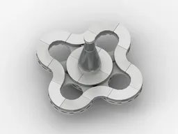 Spinning Top #07 Geometric - Silver