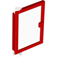 Door 1 x 4 x 5 Left with Trans-Clear Glass / Red