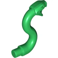 Animal, Snake Head with Open Mouth, Fangs and Curved Neck with Bar / Green