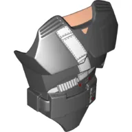 Large Figure Torso Cover with Raised Belt and Robes Print (Chirrut) / Black