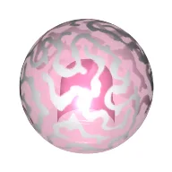 Ball with Stud Hole and White Brain Print (Finial Round) / Trans-Dark Pink