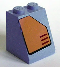 Slope 65 2 x 2 x 2 with Bottom Tube with Orange Panel with Cut Top Right Corner Pattern (Sticker) - Set 7708