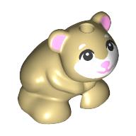 Lego Animal, Hamster, Black Eyes, Whiskers, Bright Pink Nose, Ears, White Face