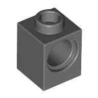Technic Brick 1 x 1 with Pin Hole / Dark Bluish Gray