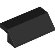 Lego Brick Sloped 45° 2 x 4 with 2/3 Inverted Cutout and no Studs / Black