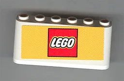 Windscreen 2 x 6 x 2 with LEGO Logo on Yellow Background Pattern (Sticker) - Sets 3409-1 / 3420-1 / 3420-2 / 3420-4 / 3425-1