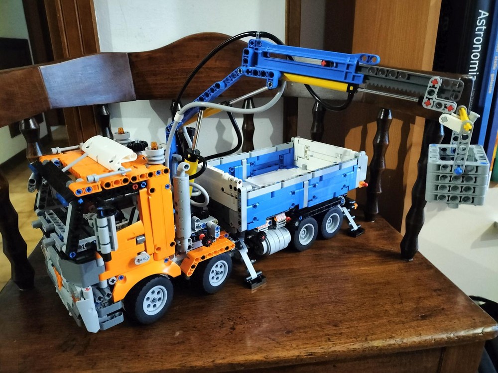 Lego nguyengiangoc 42128 dump truck pneumatic crane mod