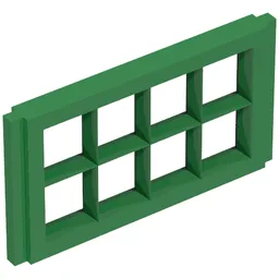 Window Pane 1 x 4 x 2 for Slotted Bricks / Green