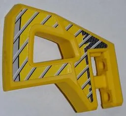Technic, Panel RC Car Flexible Bumper Left with Gray Stripes on Yellow and Black Background Pattern (Stickers) - Set 8369-1