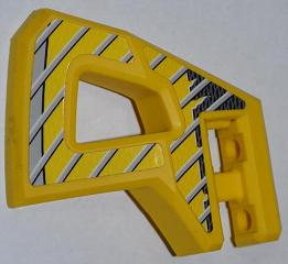 Lego Technic, Panel RC Car Flexible Bumper Left with Gray Stripes on Yellow and Black Background Pattern (Stickers) - Set 8369-1