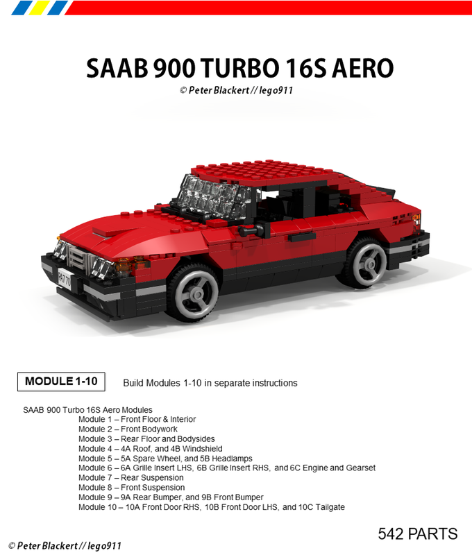 Lego SAAB 900 Turbo 16S Aero - Miniland 1:21 - Intermediate