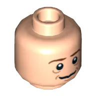 Minifig Head Bilbo Baggins, Brown Eyebrows, Smile / Sad Print / Light Nougat
