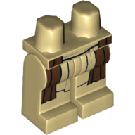 Lego Hips and Tan Legs with Reddish Brown Jedi Robe Print / Tan