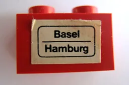 Brick 1 x 2 with 'Basel - Hamburg' Pattern (Sticker) - Set 164