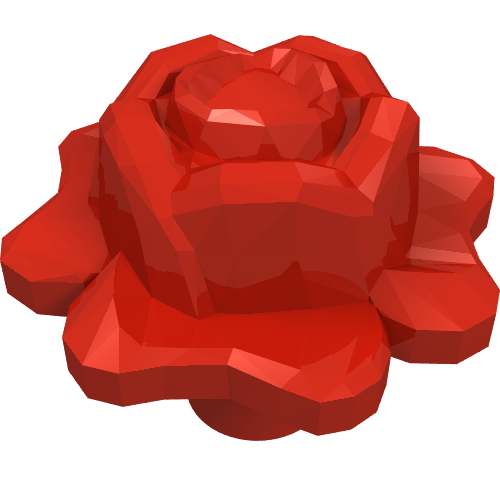 Lego Plant, Outdoor Accessory Kit, Flower Rose with Pin / Red