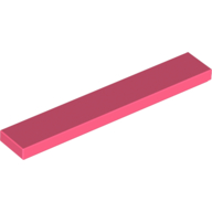 Lego Tile 1 x 6 with Groove / Coral