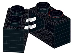 Hinged Black 2x2 stud block