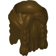 Lego Minifig Neckwear Beard Braided with Hair in Back / Dark Brown