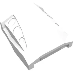 Brick Curved 2 x 2 No Studs - 3 Recessed Side Ports / White