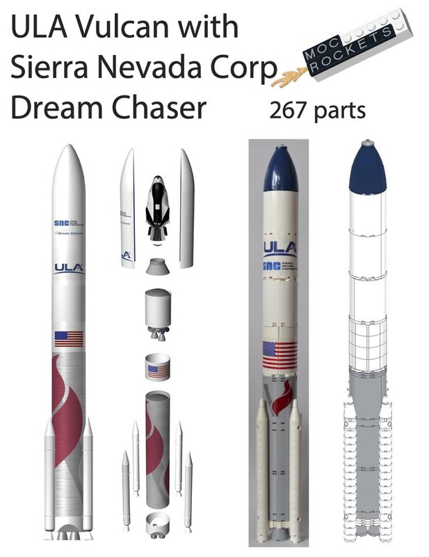 Lego ULA Vulcan with Dream Chaser (Saturn V scale)