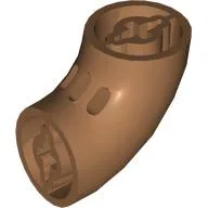 Brick Round 2 x 2 D. Tube with 90° Elbow and Axle Holes (Crossholes) at Each End / Medium Nougat