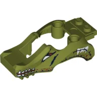 Fairing, Fly Wheel, Crocodile Shape with Reddish Brown and White Crocodile Print / Olive Green