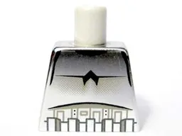 Torso SW Armor Stormtrooper Black Chest Marking with Line Pattern / Chrome Silver