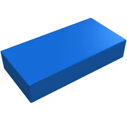 Tile 1 x 2 without Groove / Blue