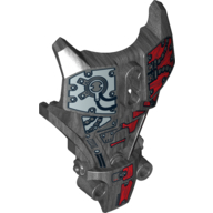 Lego Large Figure Torso Cover, Armor with Silver and Red Mechanical Print (Splitface)