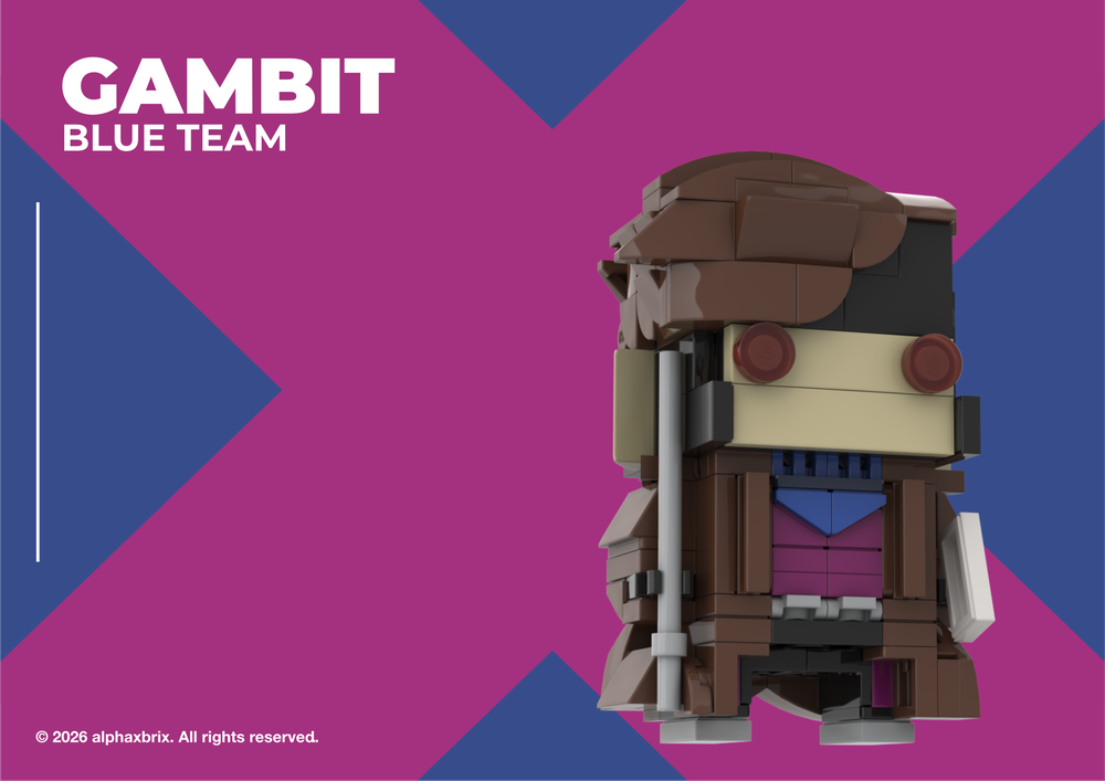 Lego Gambit (Remy LeBeau) - X-Men Blue Team (BrickHeadz‑Style)