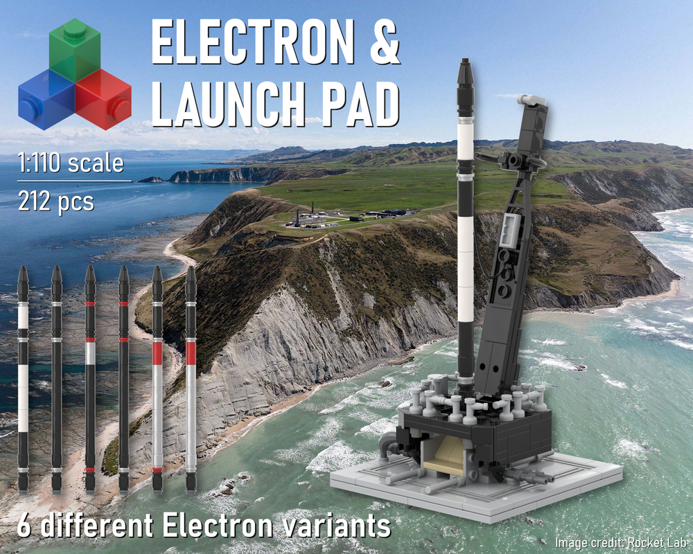 Lego Rocket Lab Electron & Launch Pad [Saturn V scale]