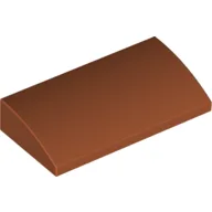 Brick Curved 2 x 4 x 2/3 No Studs, with Bottom Tubes / Dark Orange