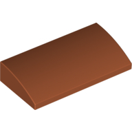 Lego Brick Curved 2 x 4 x 2/3 No Studs, with Bottom Tubes / Dark Orange