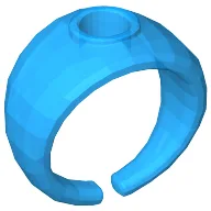Clikits Ring, Wide Band with Hole in Top / Trans-Light Royal Blue