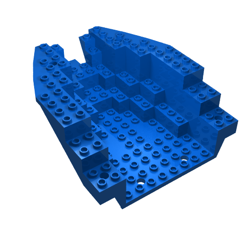 Lego Boat Hull Section, Small Stern 14 x 12 x 5 1/3, Top / Blue