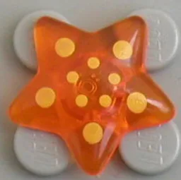 Clikits Icon, Star 2 x 2 Small with Pin [Polished] Yellow Spots in Circle Print / Trans-Orange